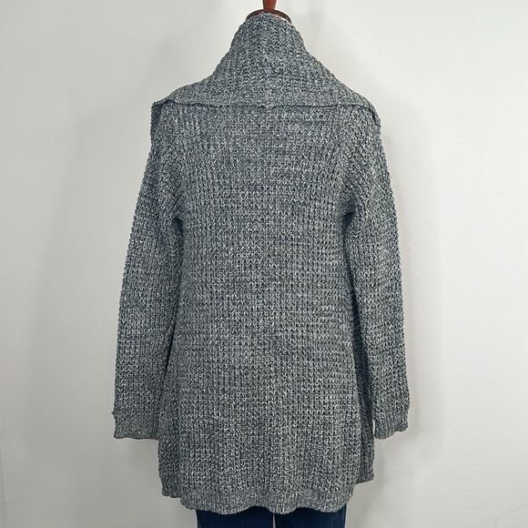 Line. Marled Grey Shawl Collar Open Front Cardigan Sweater - Picture 4 of 6